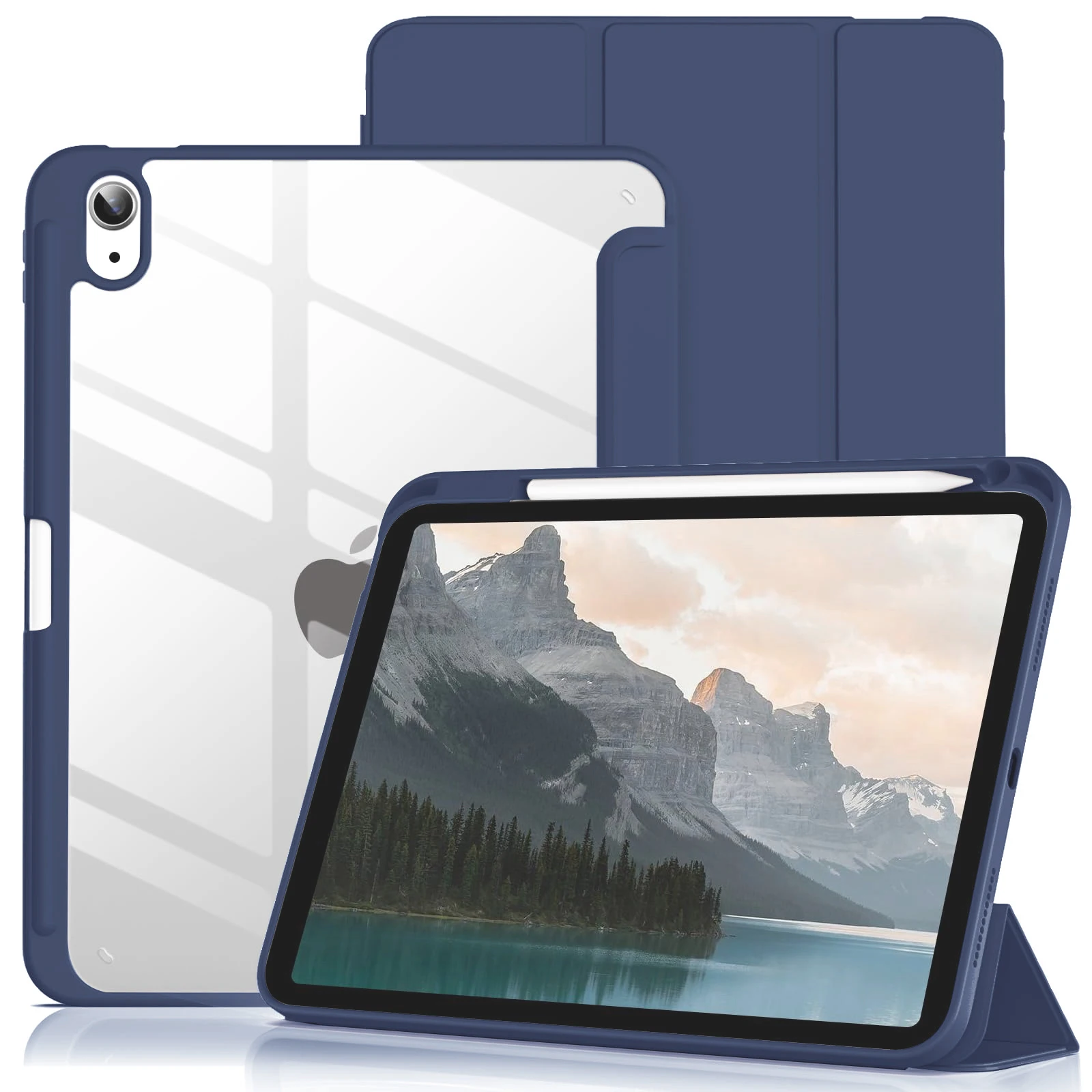 Premium iPad Case with Pencil Holder and Clear Back