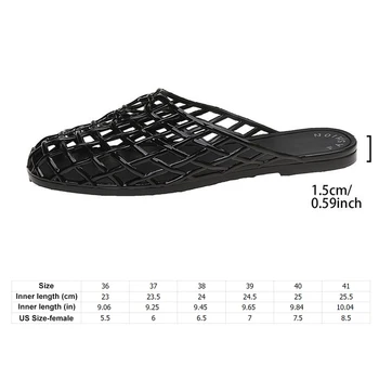 Women Jelly Flats Fashion Slip-On Flats Lightweight Hollow Out Ballet Flats Breathable Beach Jelly Shoes for Outdoor Travel 6