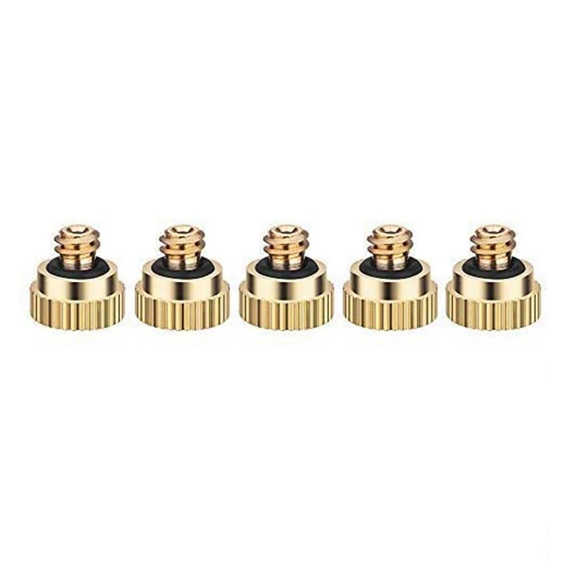 

60 Pack Brass Misting Nozzles Tees, Dust Control Mist Nozzle Sprinkler For Outdoor Cooling System 0.3 Mm