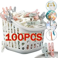 Plastic Clothes Pins Sock Towel Clips Laundry Hanging Fixed Clothespin Fastener Tweezers Pegs Clip Clothing Storage Organizer 1