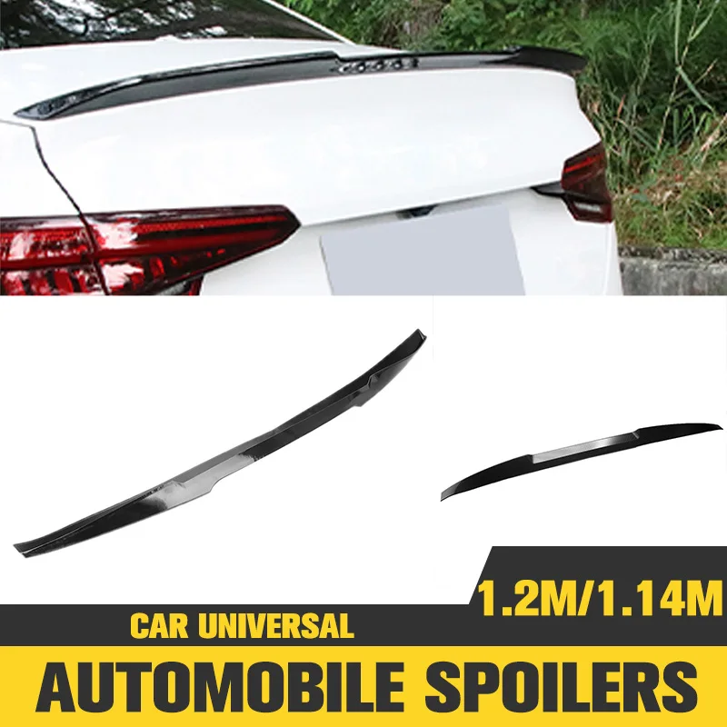 Universal Carbon Fiber Black Rear Trunk Spoiler Lip Wing Car Accessories High Quality Abs For
