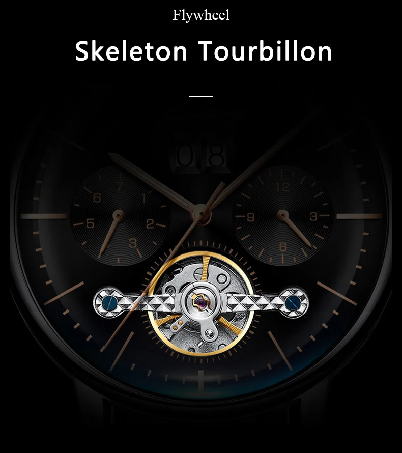 AILANG Orologio meccanico automatico scheletrato da uomo con tourbillon nero Orologio da uomo completamente in acciaio Orologio da uomo a carica automatica Relogio Masculino_voghion.com