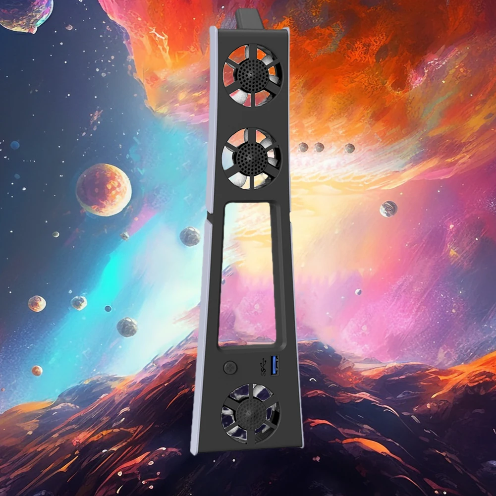 Cooling Fan Gaming Cooling Fan for PS5 Slim Console (Digital/Disc) with LED Lights