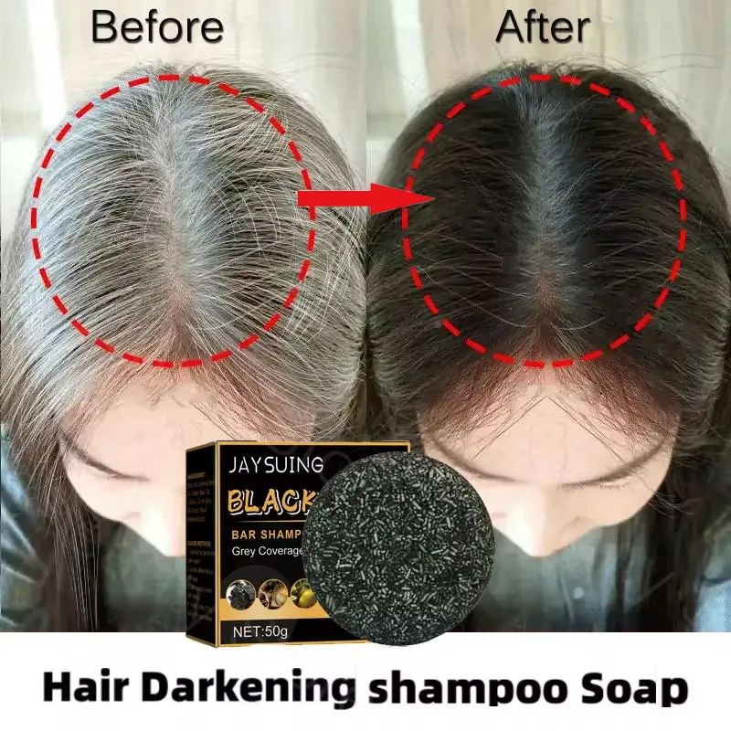 Hair Darkening Shampoo Soap Restore Gray Beard and Hair Natural Color 50g