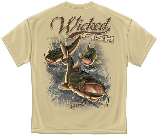 WICKED FISH CATFISH BUCKTAIL WATER LURE FISHING AMERICA MENS T TEE SHIRT  S-3XL - AliExpress