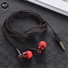 New 5 Colors Wired Earphone Stereo In-Ear 3.5mm Nylon Weave Cable Earphone Sports Headset With Mic For Laptop Smartphone Gifts 3