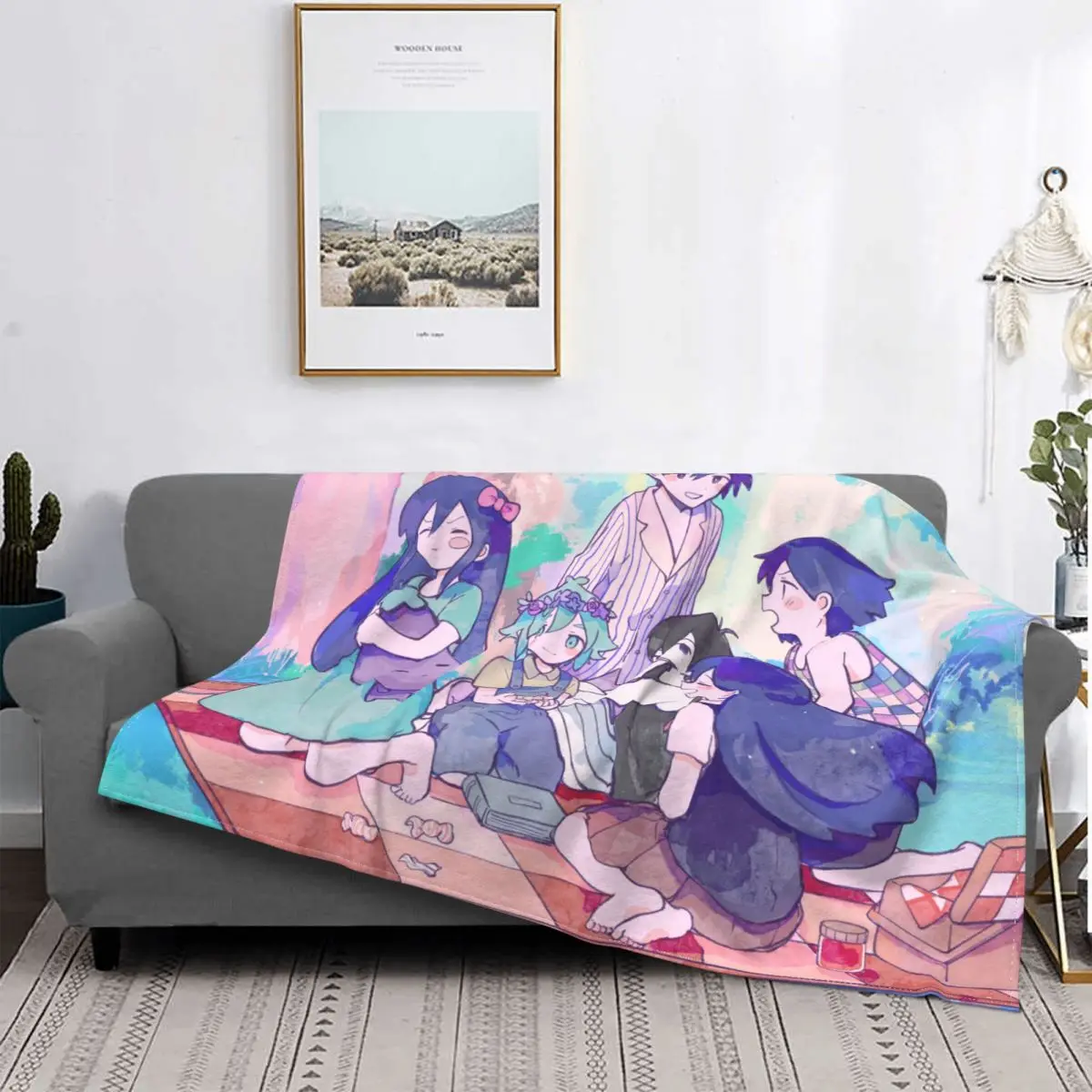 

Фланелевые одеяла Omori с изображением базилика, Мари Кел, героев Aubrey, игровые одеяла Omori для домашнего кушетки, ультрамягкое одеяло для спальни