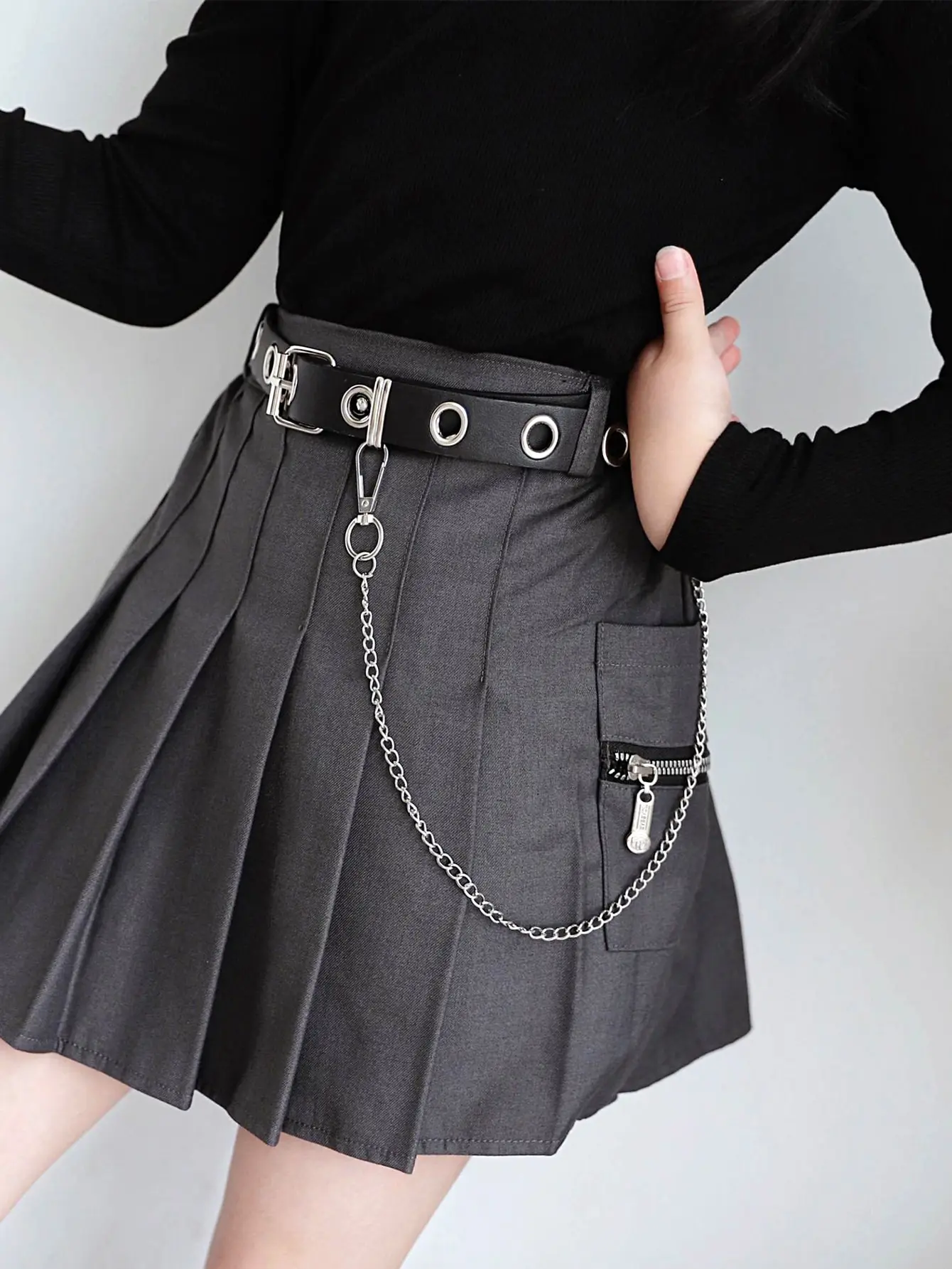 1 girls round buckle chain belt