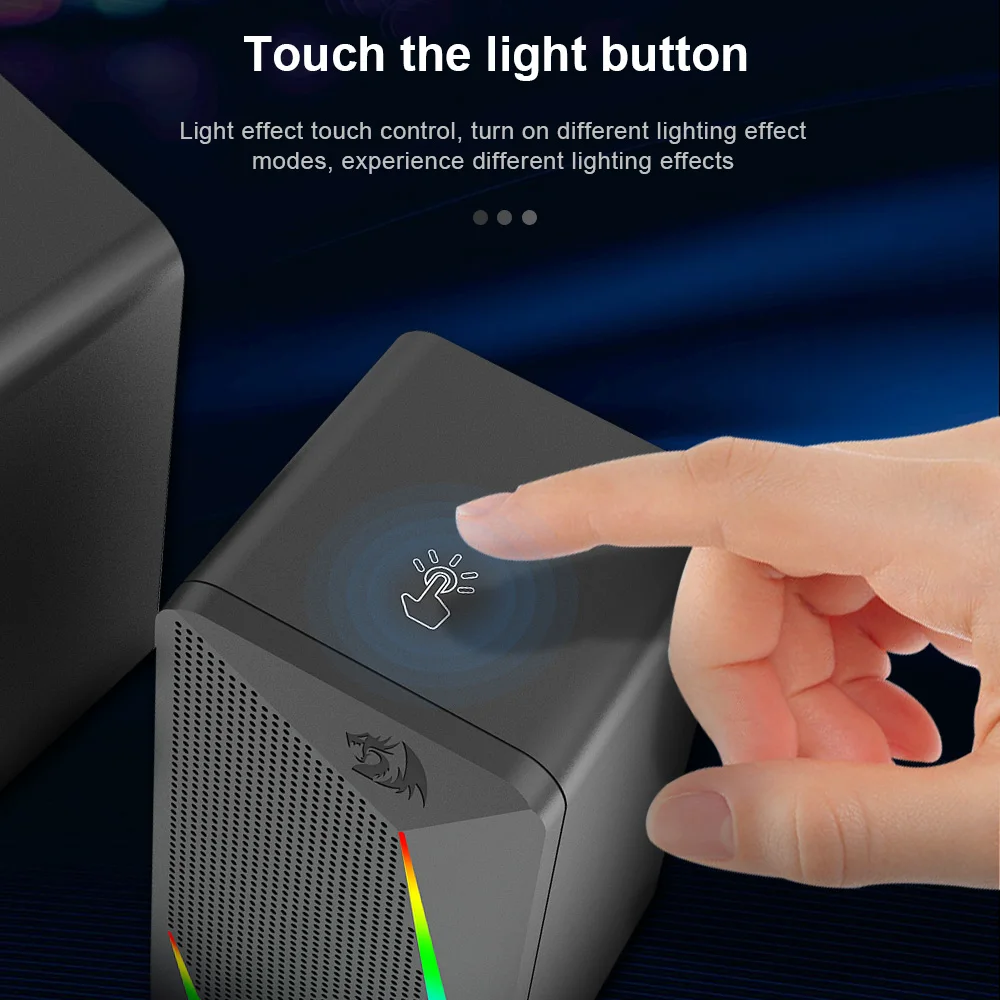Computer Speakers REDRAGON Waltz GS510 3.5mm aux 2.0 stereo surround music RGB Gaming speakers sound bar for computer Desktop PC loudspeakers
