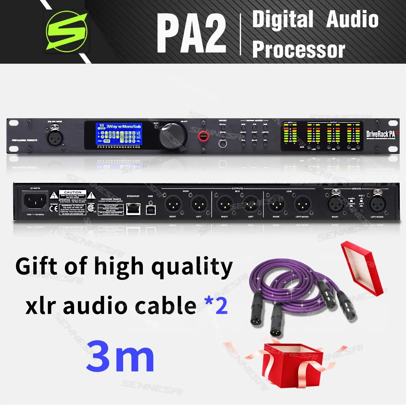 

PA2 / Venu360 audio processor of 2 inputs and 6 outputs, original software, professional audio controller, professional speaker