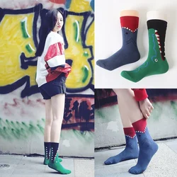 Fashion Color Men's Socks In Tube Striped Crocodile Animal Series Personalized Couple Stockings New Wholesale Novelty Socks MEN
