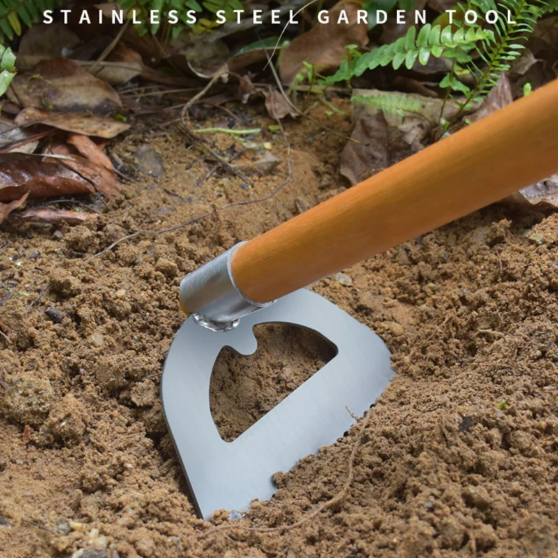 Stainless steel hoe farm plowing equipment, garden weed removal tools, agricultural hoes, garden tools