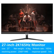  MUCAI 27 Inch Monitor 2K 144Hz IPS PC Lcd Display QHD 165Hz Desktop Gaming Gamer Computer Screen Flat Panel HDMI-compatible/DP 