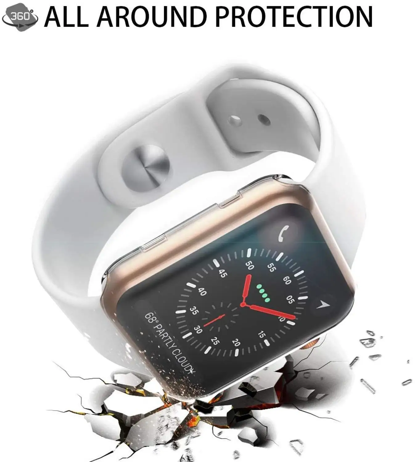Universal Screen Protector & Bumper Cover for Smartwatch Faces - Durable, Clear Protection Design