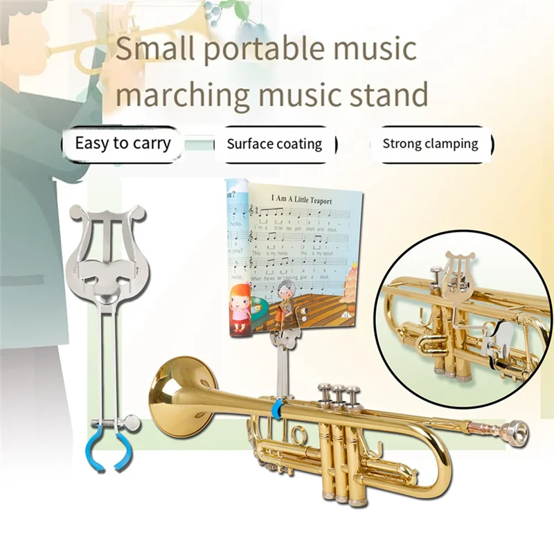 Hot Sale Brass Instrument Trumpet Music Stand Portable Marching Music Clip Trumpet Clip