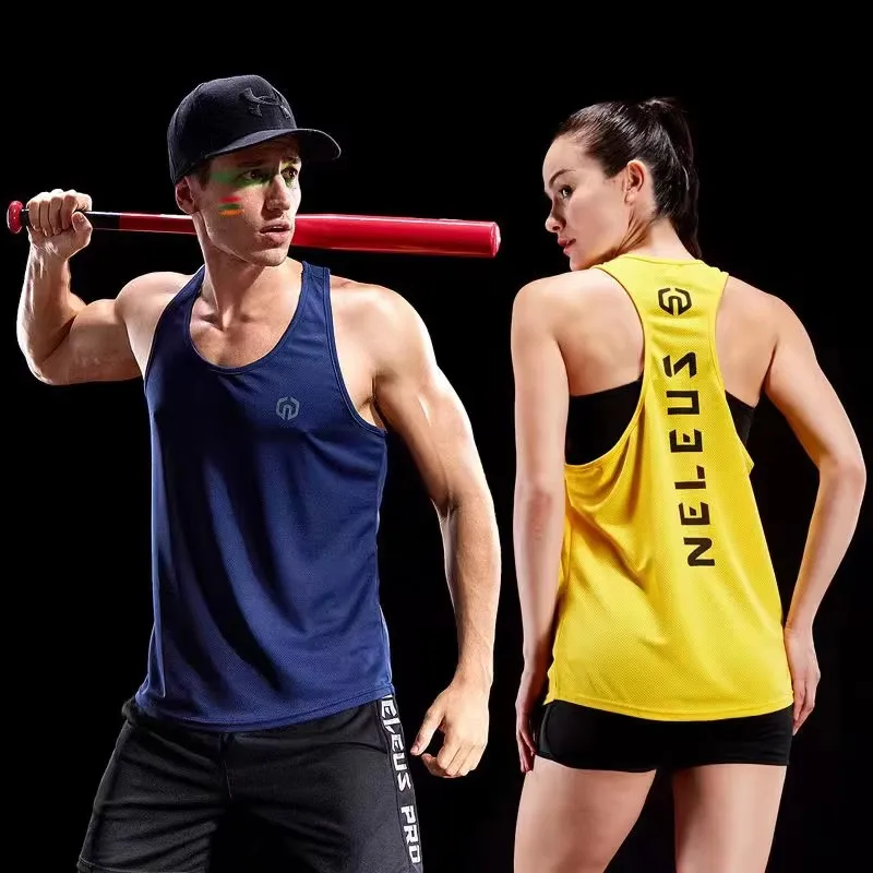 1PC Adult Men Women Running Outdoor Shirts Tight Gym Tank Top Fitness Sleeveless T-shirts Sport Exercise Basketball Vest Clothes