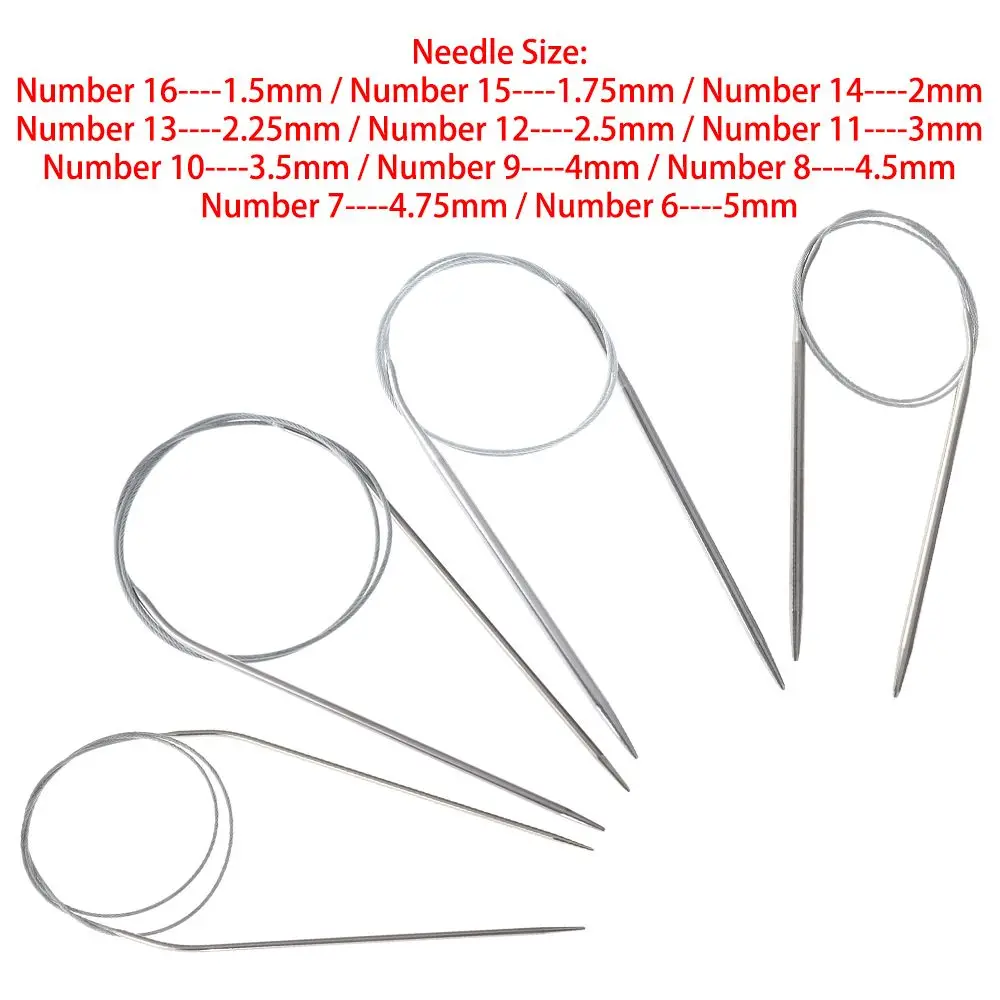 Stainless Steel Circular Knitting Needle Handmade Weaving Crochet Hook Household DIY Crafts Needlework Supplies Sewing Pins