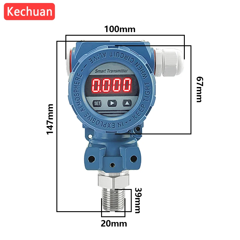 2088 Digital Pressure Transmitter 4-20mA RS485 Digital Diffusion Silicon Anti Damping Design Pressure Sensor