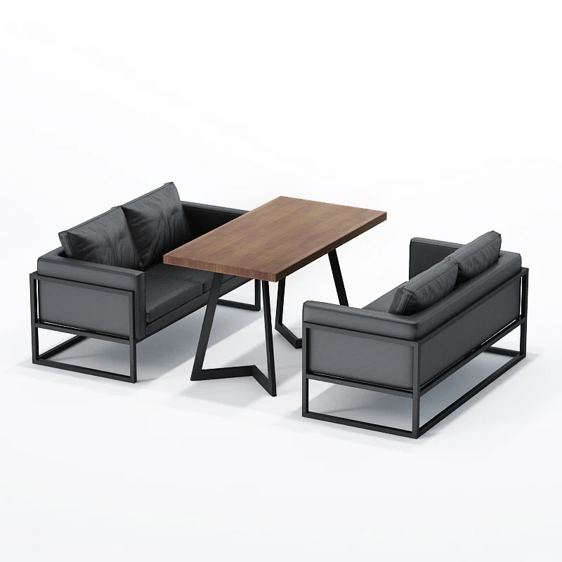 Retro Sofa Deck Bar Clear Bar Leisure Dining Table and Chairs