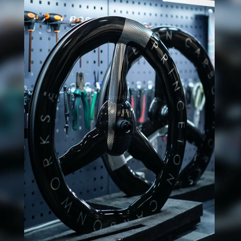 Carbon bike wheelset bike wheelset carbon wheelset 2025 new T800 super light Tri spoke/3 spoke carbon wheel 70mm wavy rim for road/Track/Triathlon/TT tubeless veave rim