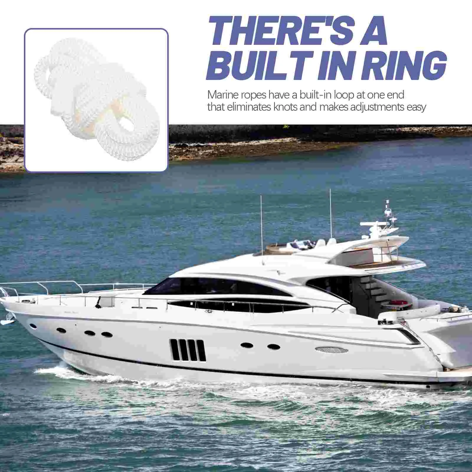 146cm Boat Fenders Rope Boat Rail Cleat Fenders Line Practical Boat Rope Marine Fenders Rope Fenders Line For Boat