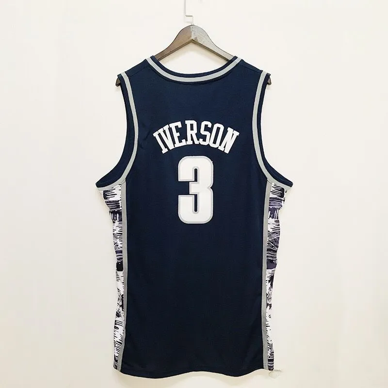 Basketball Jersey Oversize For Men Women Legend 3 Iverson Georgetown Hoyas Athletic Sports Embroidery High Street Hip Hop Sportswear