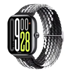 Premium Nylon Braided Loop Strap with Scratch - Resistant Buckle - Redmi Watch 6 (Colorful Black)