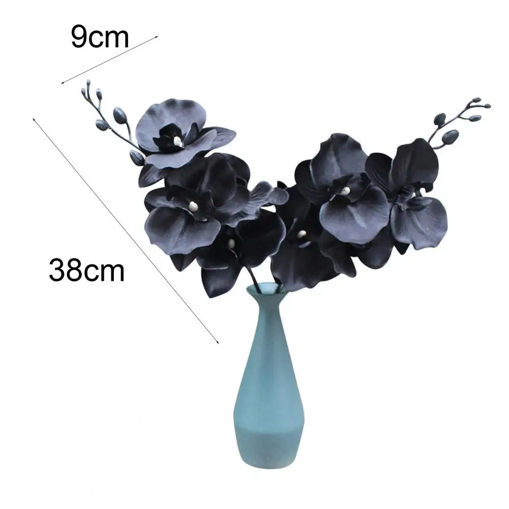 1PC Artificial Flower Simulation Floral Fabric Black Phalaenopsis Fake Flower Plastic Phalaenopsis Flower Home Decoration