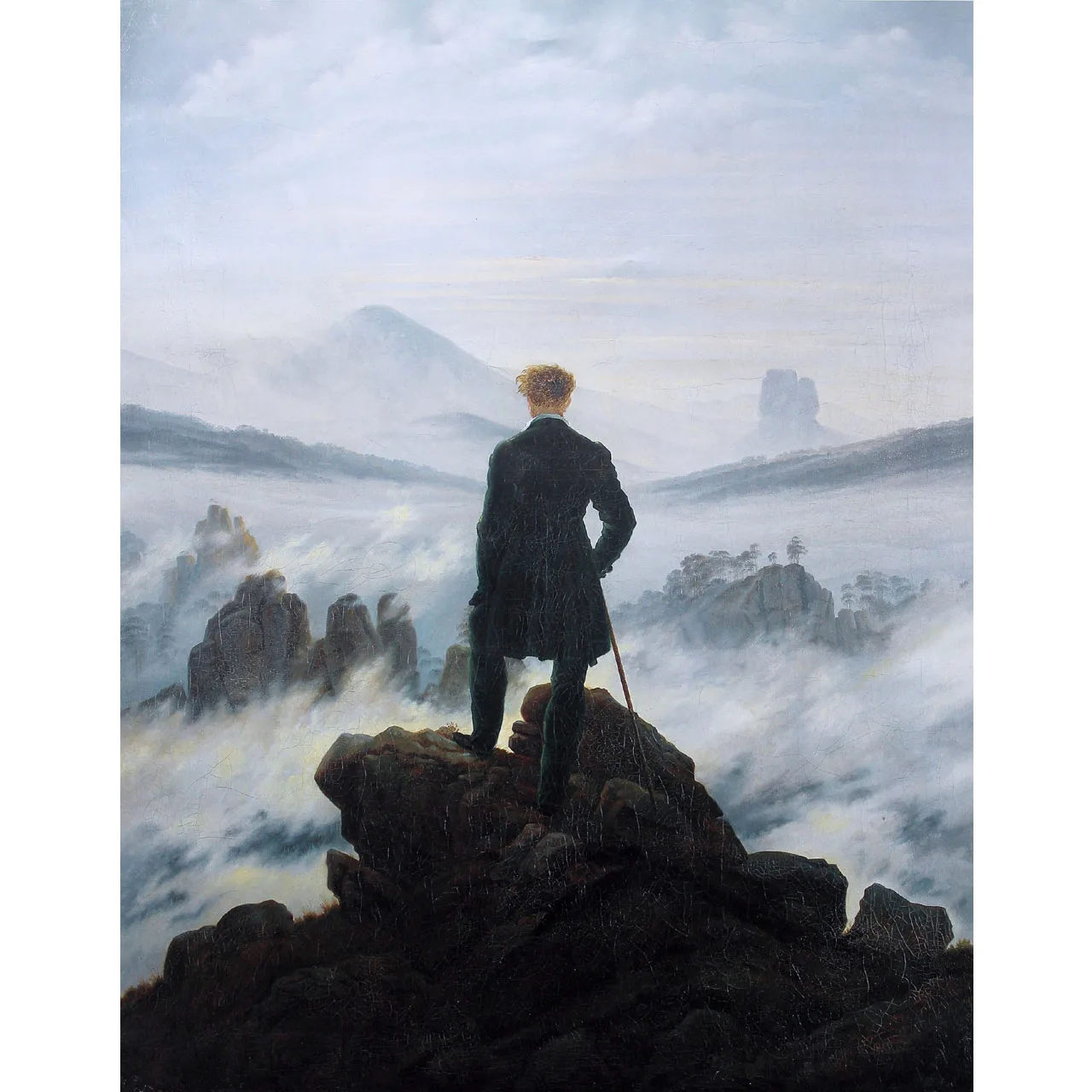 

The Wanderer Above the Sea of Fog,Caspar David Friedrich paintings,Hand painted famous painting reproduction wall decor art