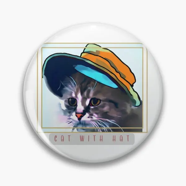 

Cat With Hat Pin Soft Button Pin Lapel Pin Jewelry Funny Cartoon Creative Badge Gift Metal Women Hat Clothes Collar Brooch Cute