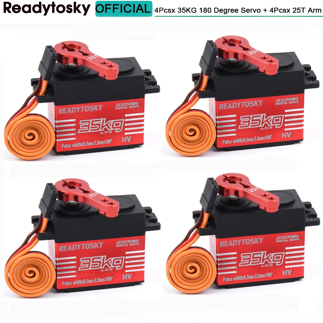 Servomoteur RC 30KG 35KG avec bras - Lot 1/4 pièces
