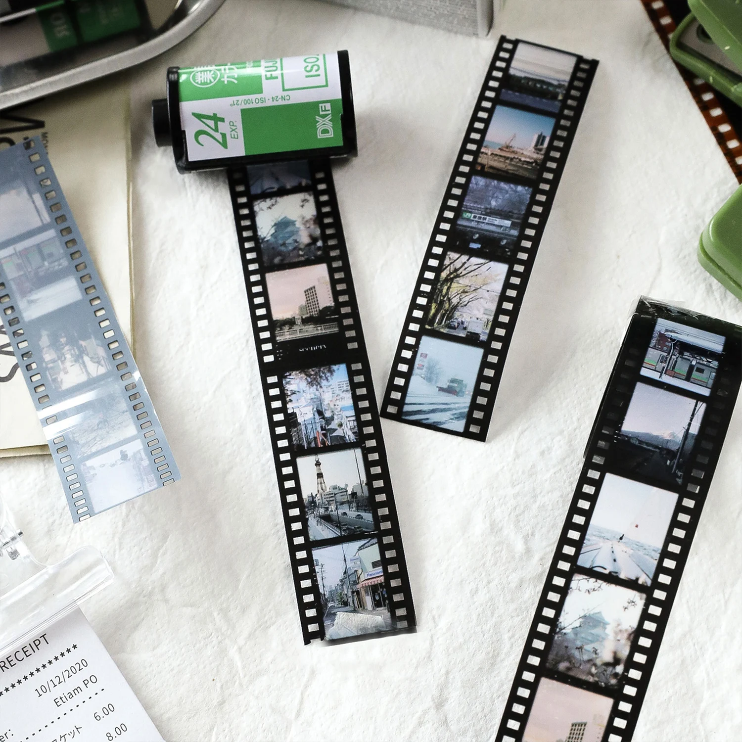 Yoofun 2.5x200cm Creative Film Scenery Masking Tape INS Photography PET Tape for Collage Junk Journal Card Making Scrapbooking 4