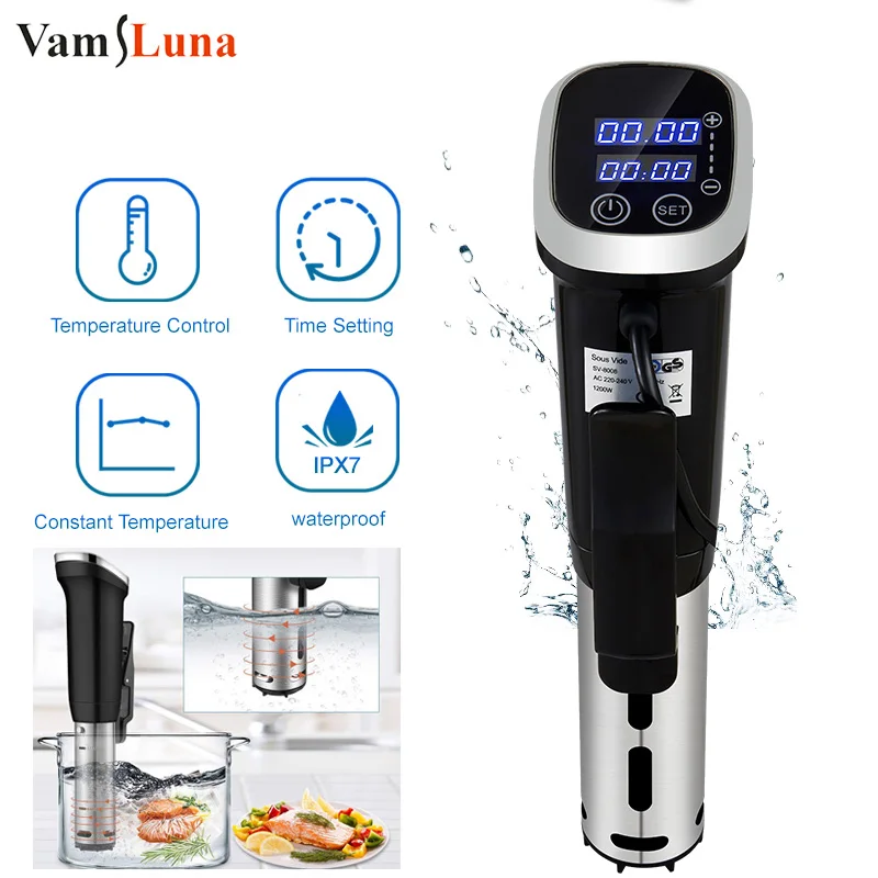 1200W IPX7 Waterproof Vacuum Sous-Vide Cooker Immersion Circulator Accurate Cooking With LED Digital Display Cook Device psvane tube we101d l we101d 1 1 replica of western electronics vacuum tube original accurate matching collector s edition