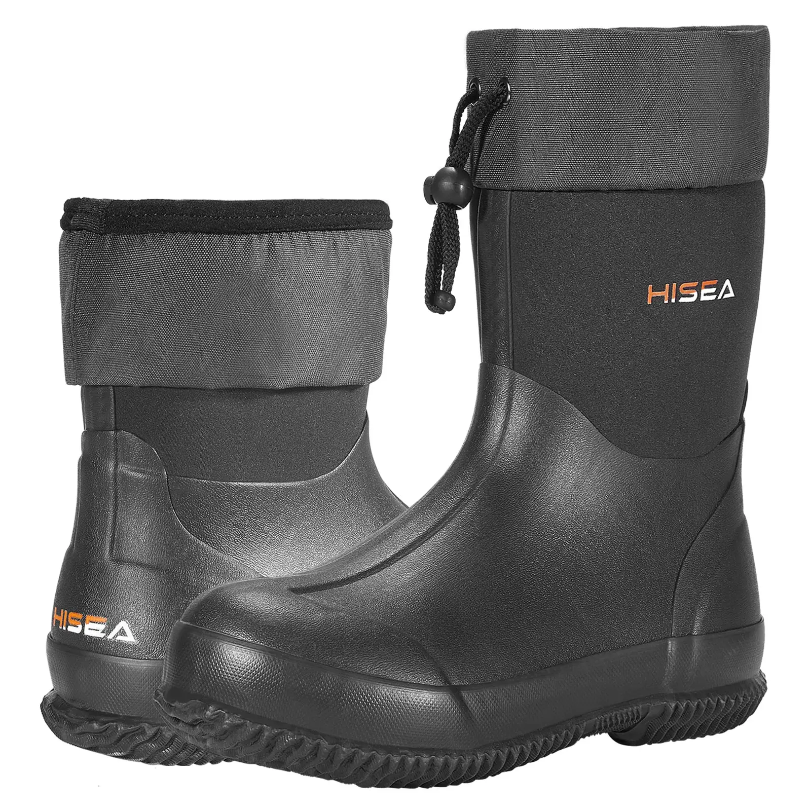 

HISEA Men's Ankle Rain Boots Waterproof Garden Rubber Shoes Outdoor Work Boot