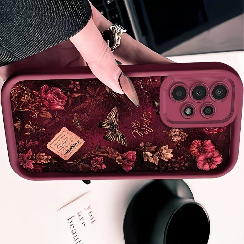 Elegant Butterfly & Floral Anti-Fall Phone Case - Fashionable Protective Cover