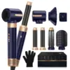 7 In 1 Hair Dryer Brush Brushless High Speed Hair Dryer with Diffuser Ionic Blow Dryer Hot Air Styling Comb Auto Hair Curler