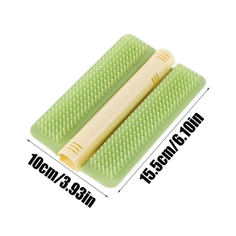 Cat Corner Groomer Grooming Cat Brush with Catnip Interactive Kitten Toy Massage Brush Wall Scratcher for Indoor Cats