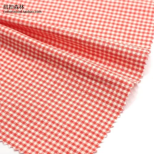 Colorful Small Plaid Cotton Fabric for DIY Crafts & Decorations (145x50cm, 2mm)