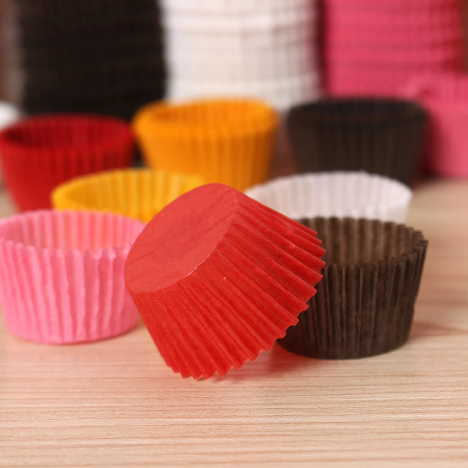 Bicchiere di carta 100 pezzi di torte rotonde tazza di cottura cupcake