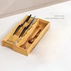 Wooden Storage Box Cutlery Organizer Kitchen Utensil Storage Box Drawer Knife Fork and Spoon Compartment 1