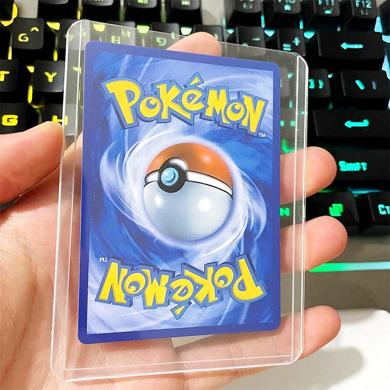 Set Pokemon Card Sleeves Hard Cards Slab Grade Stands Star Protector Case  Acrylic Plastic Clear Game Holder Storage Kid Toy Gift