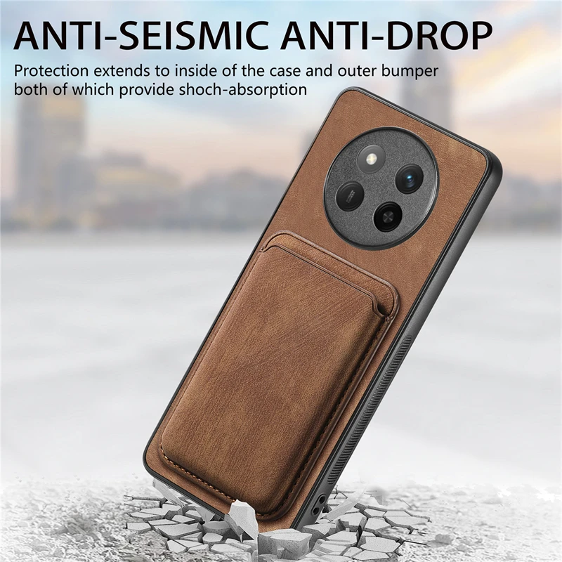 Luxury Leather Magnetic Wallet Case with Detachable Card Slot Cover