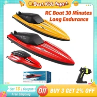 2.4G RC High-speed Speedboat 10KM/H 4CH Remote Control Boat Dual Motor Long Battery Outdoor Water Race Game Kids Toys Boys Gift 1