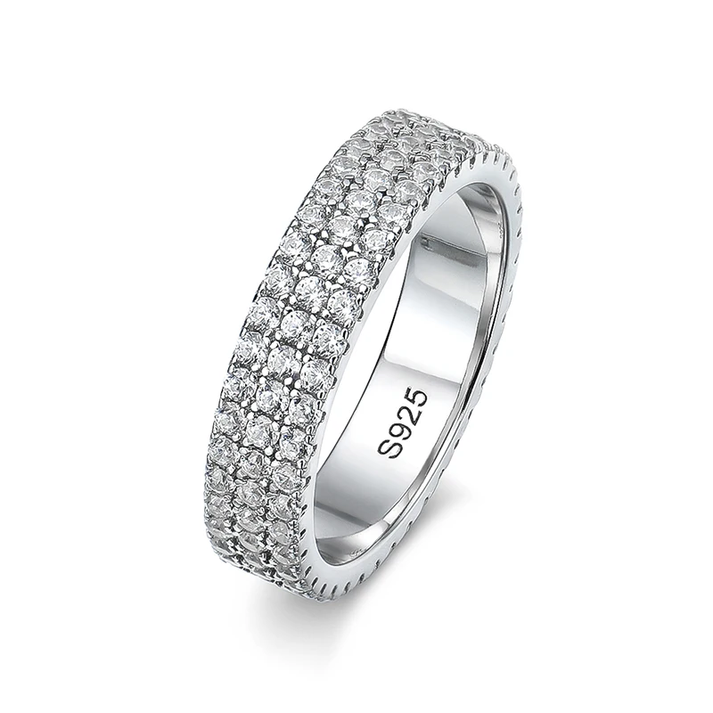 ALITREE D-Bague en argent regardé s925 avec moissanite pour femme, diamant taillé D VVl's, bijoux de mariage, certificat GRA