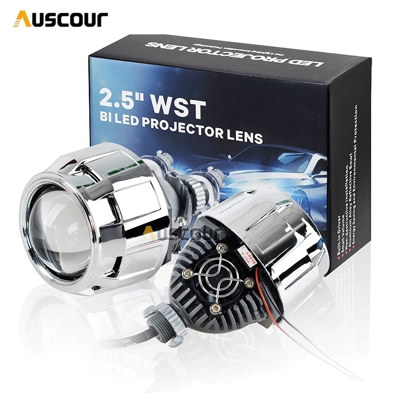 2.5 Inch Biled Projector Lens High Low Beam Lenses With Shrouds Retrofit H7 H4 9005 9006 Hb3