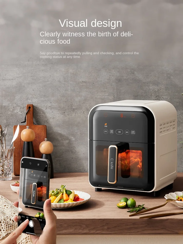 Supor Visual Air Fryer Intelligent Multifunctional Deep Frying Pan 5L Large Capacity Home New Air Fryers Kitchen Appliances 5