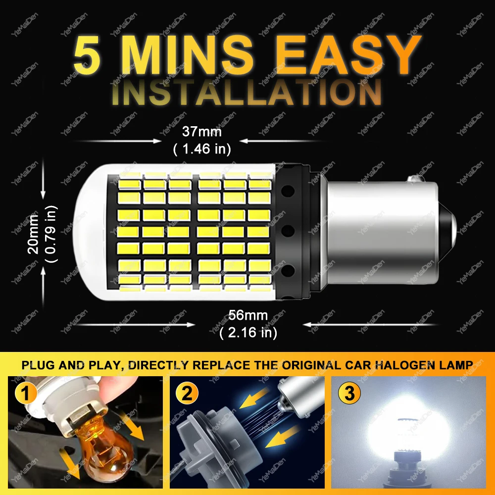 2/4/8 PCS 2000LM 1156 BA15S BAU15S T20 7443 W21/5W LED  CANBUS ڵ  õ     극ũ Ʈ