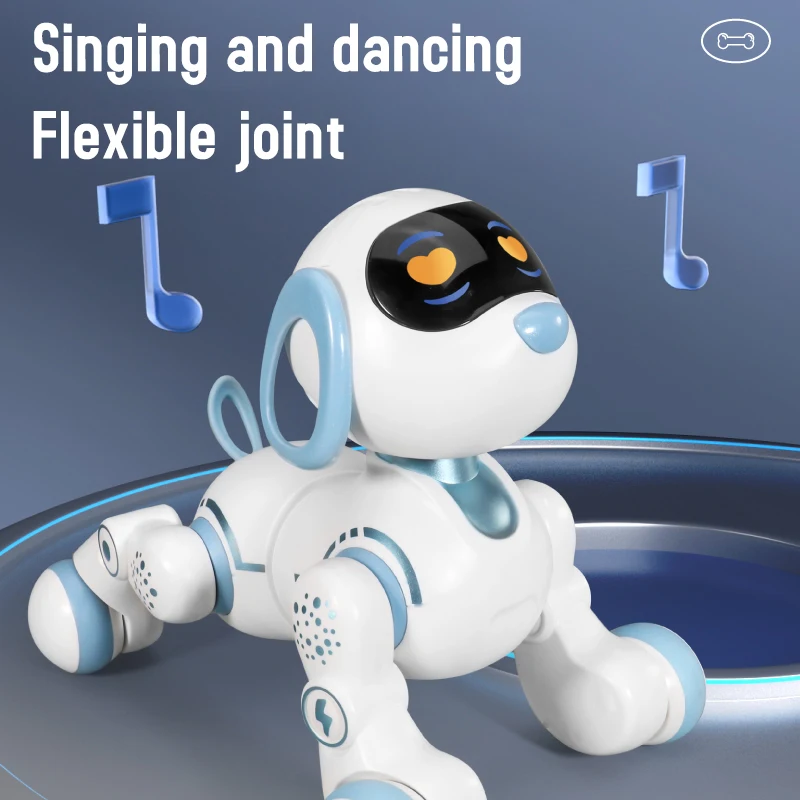 Funny RC Robot Electronic Dog Stunt Dog Voice Command Touch-sense Music Song for Boys Girls Children's Toys 6601