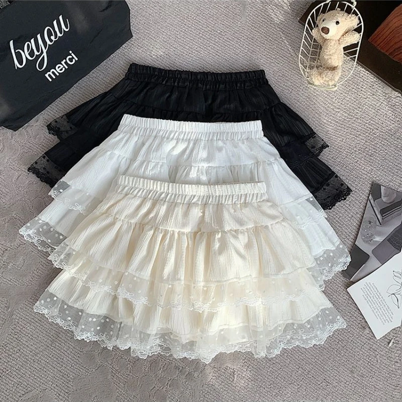 Zjaiss 2026 Summer Women's Ballet Style Mini Layered Skirts High Waist Fluffy A-Line Skort with Liner Slimming for Petite 6