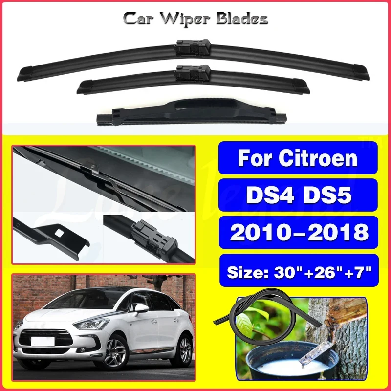 

Wiper Front & Rear Windscreen Wiper Blades Set For Citroen DS4 DS5 2010-2018 2011 2012 Windshield Windscreen Window 30"26"7"